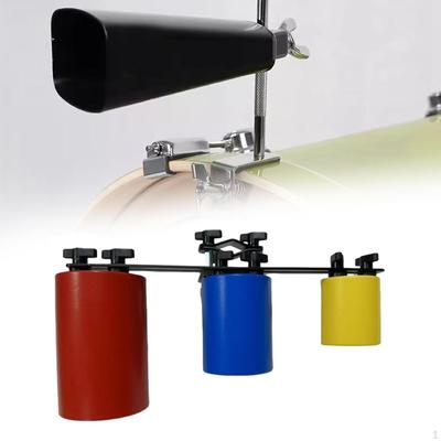 3 Colors Cowbell High and Low Tone Clapper Set Stand Practical Drum Mountable