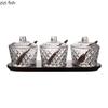 Glass Spice Jar with Lid Seasoning Jar Set Moisture Proof Salt Tank Spice Box Condiment Bottle Spices Container Seasoning Bottle