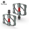 WEST BIKING Rennrad Ultraleichte Pedale CNC Aluminiumlegierung MTB 3 Lager Anti-Rutsch Kompakt Fahrrad Flachpedale Fahrradteile