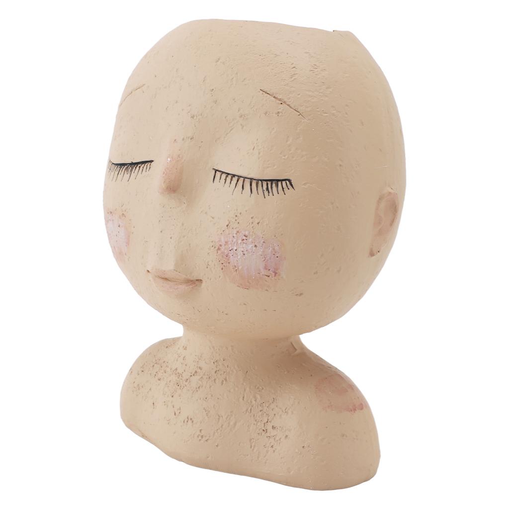 Face Planter Pot Resin Fade Proof Cute with Drainage Hole Head Succulent Pot for Decoration Type 3
