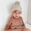 Căciulă tricotată pentru bebeluși cu pompon mare, călduroasă de iarnă, beanie pentru fotografie nou-născut, pentru băieți fete 0-12 luni