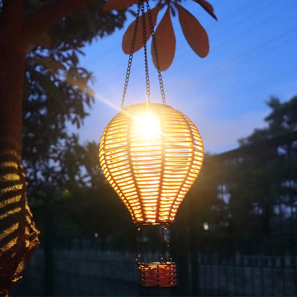 LED Solar Lantern Warm White Light Hot Air Balloon Solar Lantern Hanging 2V 80mA Waterproof for Lanterns Garden Patio Yard Party