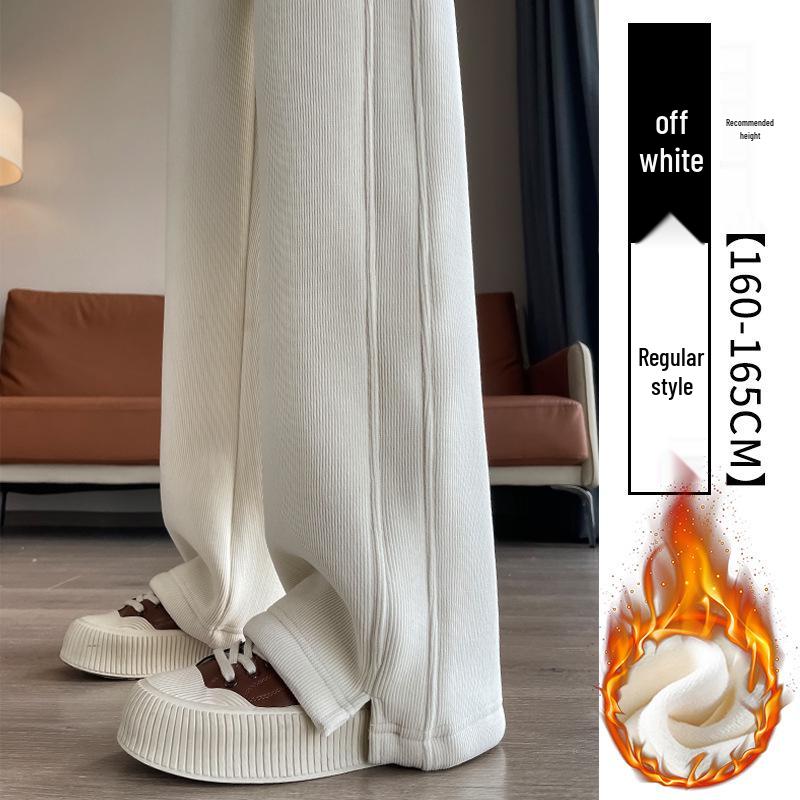 2025 Versatile Lambswool Warm Commuting Pants: Autumn/Winter Plus Velvet Casual Slit Style