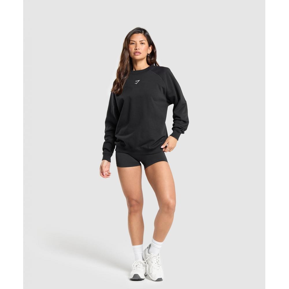 Gymshark Training Oversized Fleece Sweatshirt Black B5a9r Bb2j