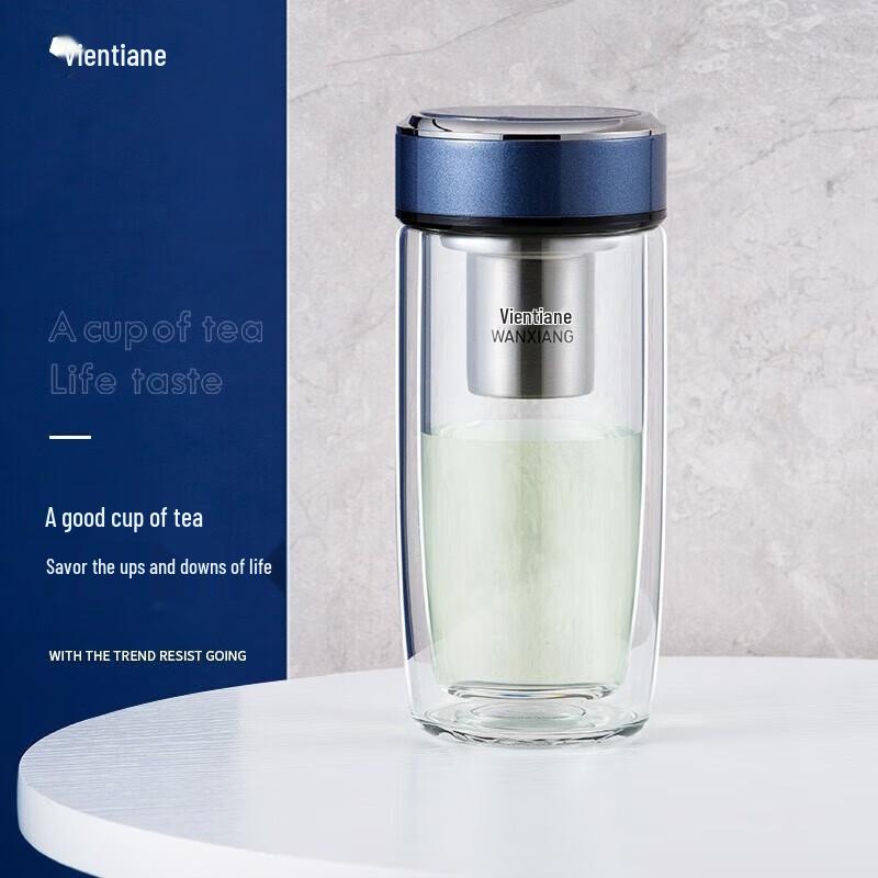 WANXIANG Double-Layer Glass Tea Infuser Bottle