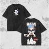 Anime T-shirt Men Clothing Vintage Washed Oversized T Shirt Summer Casual Short Sleeve Cotton Tees Clothes