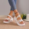 Women's Beach Slippers  Summer Woman Slippers Non-Slip Casual Comfortable Fashion Solid Color Square Heel Ladies Slippers