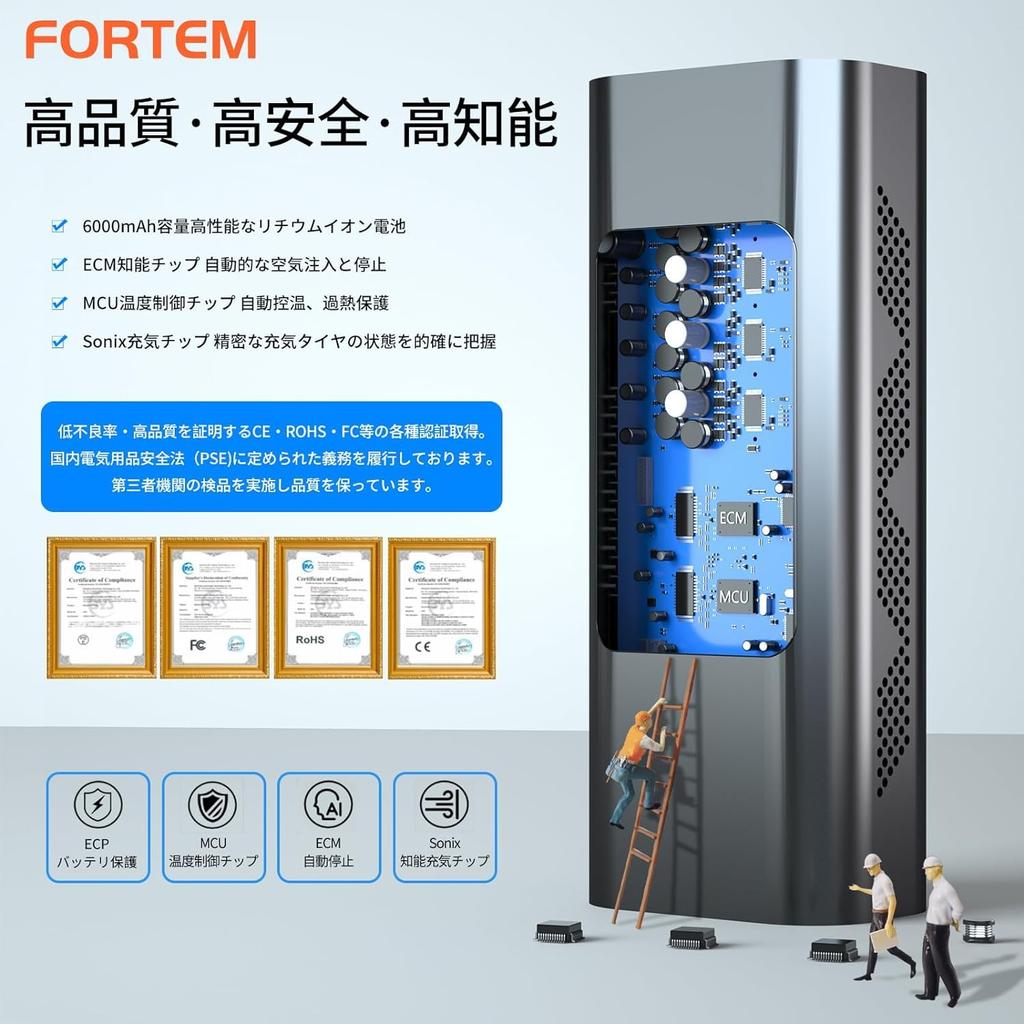 [Latest Reinforced Model - 10-Second Fill] Electric Bicycle Pump with German Pure Copper Motor [PSE Certified, Compatible with US, UK, and French Valv