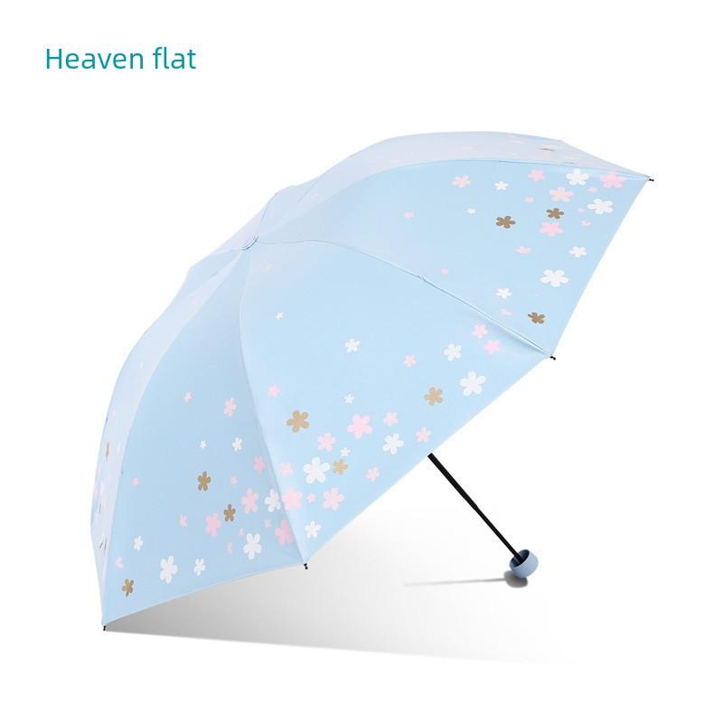 Paradise Umbrella Sun Protection UV Protection Sun Umbrella Sun Umbrella Light Small Portable Folding Umbrella Women Dual-Use Student