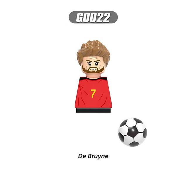 NEW World Famous Football Players Figurine Messi Ronaldo Neymar Lewandowski Mini Action Building Block Model Toy Kids Gifts