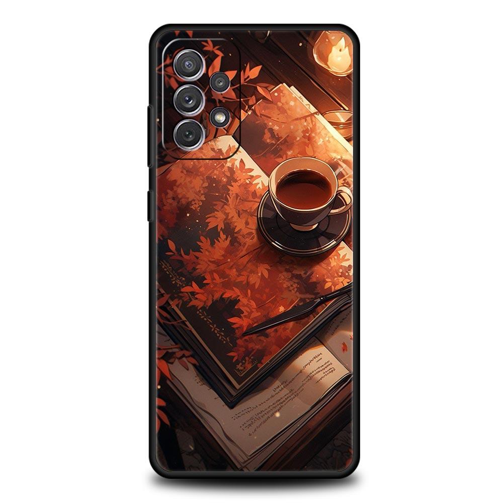 

Pumpkin Autumn Leaves Coffee Phone Case for Samsung Galaxy A55 A35 A17 A07 A15 A13 A25 A51 A71 A72 A73 A32 A52 A52S A41 Soft TPU samsung a72