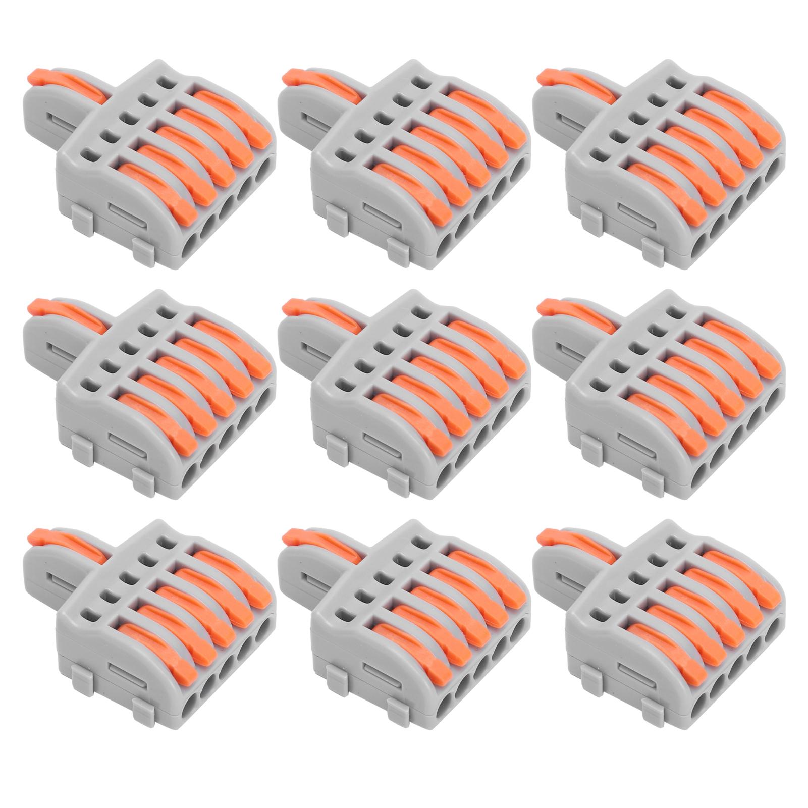 

20Pcs SPL Quick Connector 1 in 5 out PushType Splitter Copper and PC Material Wire Terminal(Blue )