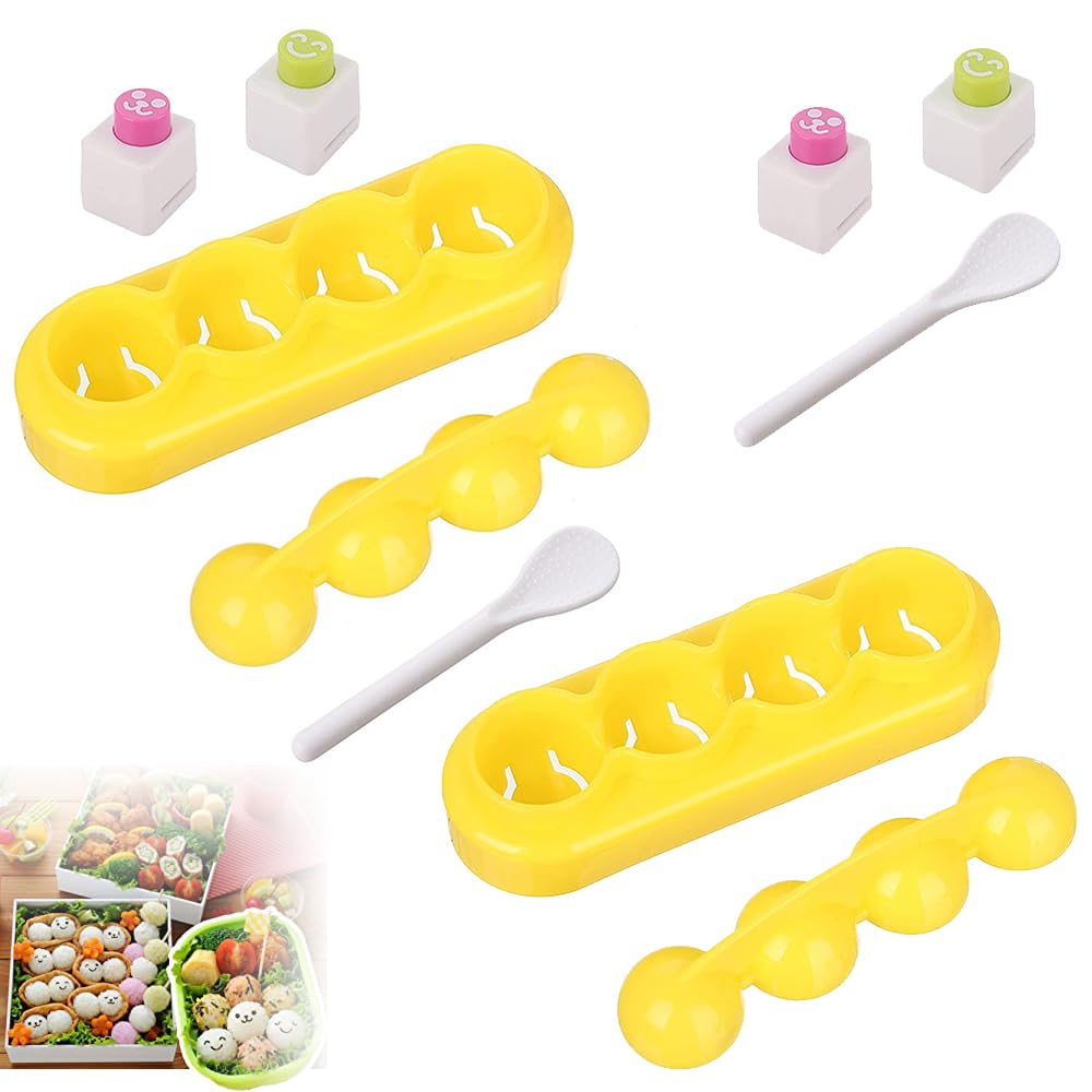 Set of Rice Ball Molds Perfect for Character Bento Rice Sushi and Bento Box Press Easy and Convenient Rice Ball Making Tool That Shapes Rice Balls