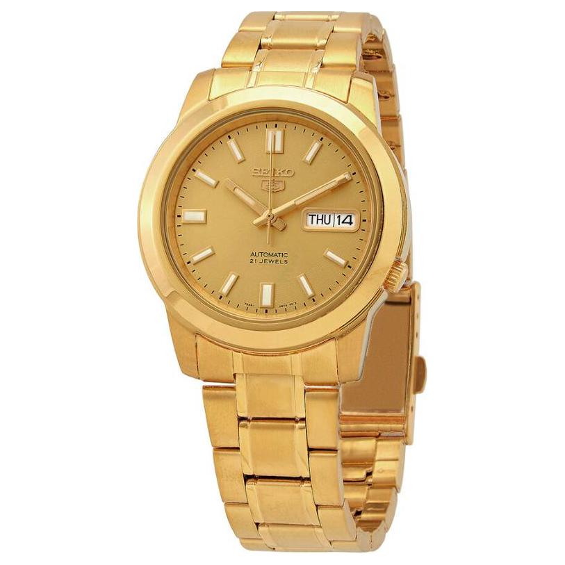 

Seiko Waterproof 30m Automatic Mechanical Movement Stainless Steel Watch Men watches Gold SNKK20K1 Gold Dial