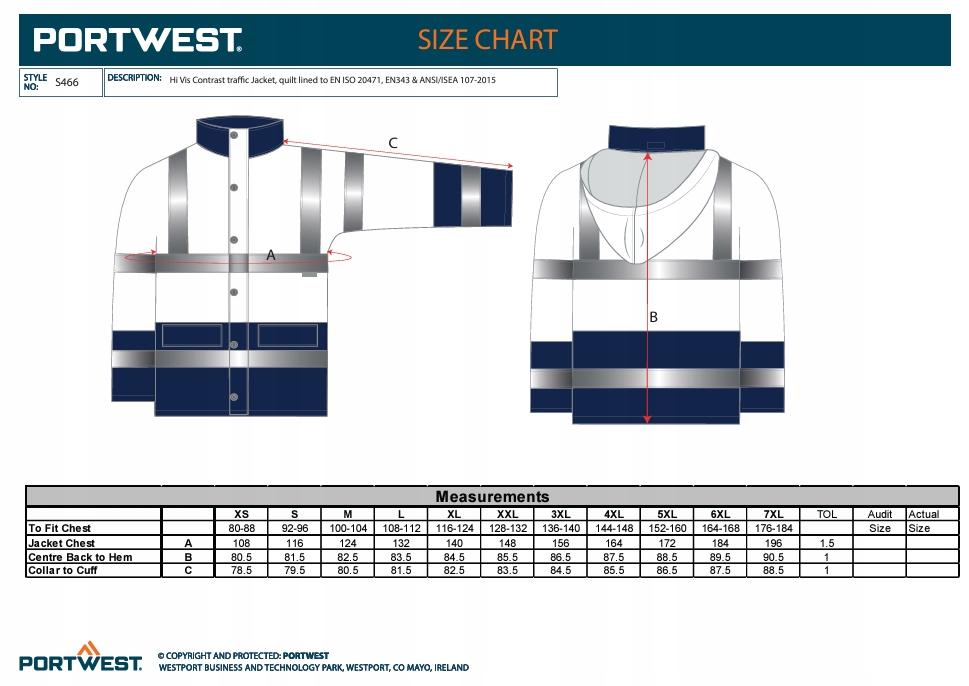 PORTWEST Warning Insulated Winter Jacket