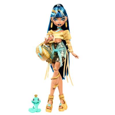 Monster high Cleo De Nile Doll with Pet Hissette and Storytelling Accessories