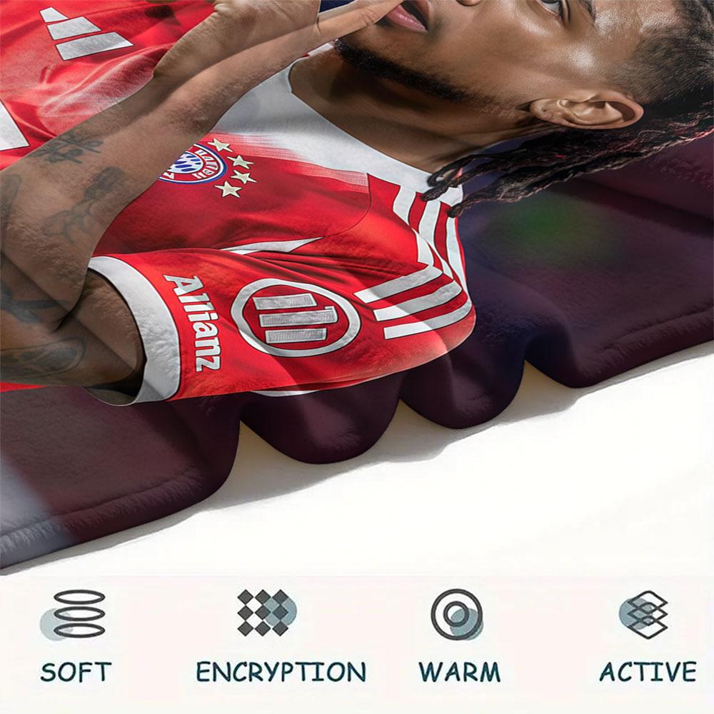 Michael Olise Bedrukte Flanellen Deken, zachte plaid voor slaapkamerbank, wasbaar, voetbalfan merchandise, geweldig cadeau.