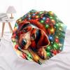 1pc Christmas Lights Dog Automatic Opening/Closing Folding Umbrella with 8 Ribs, Plastic Handle, Windproof Portable Sunshade Umbrella yy251222217