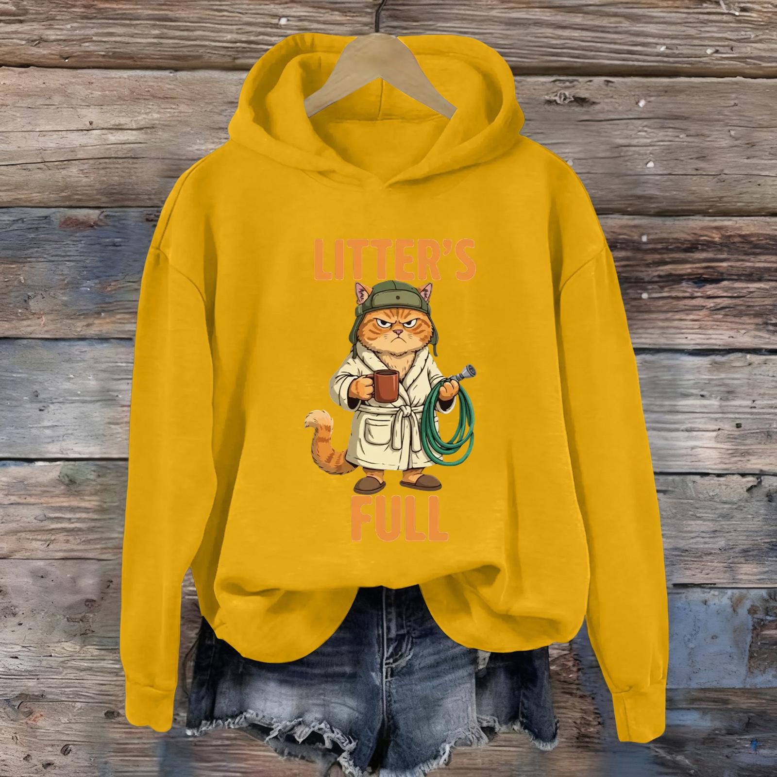 

Женская мода Повседневные универсальные толстовки на каждый день с длинным рукавом и капюшоном XL жёлтый