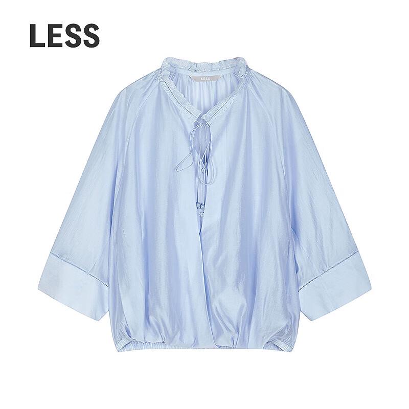 LESS 2025 Summer Stand Collar 3/4 Sleeve Shirt XS