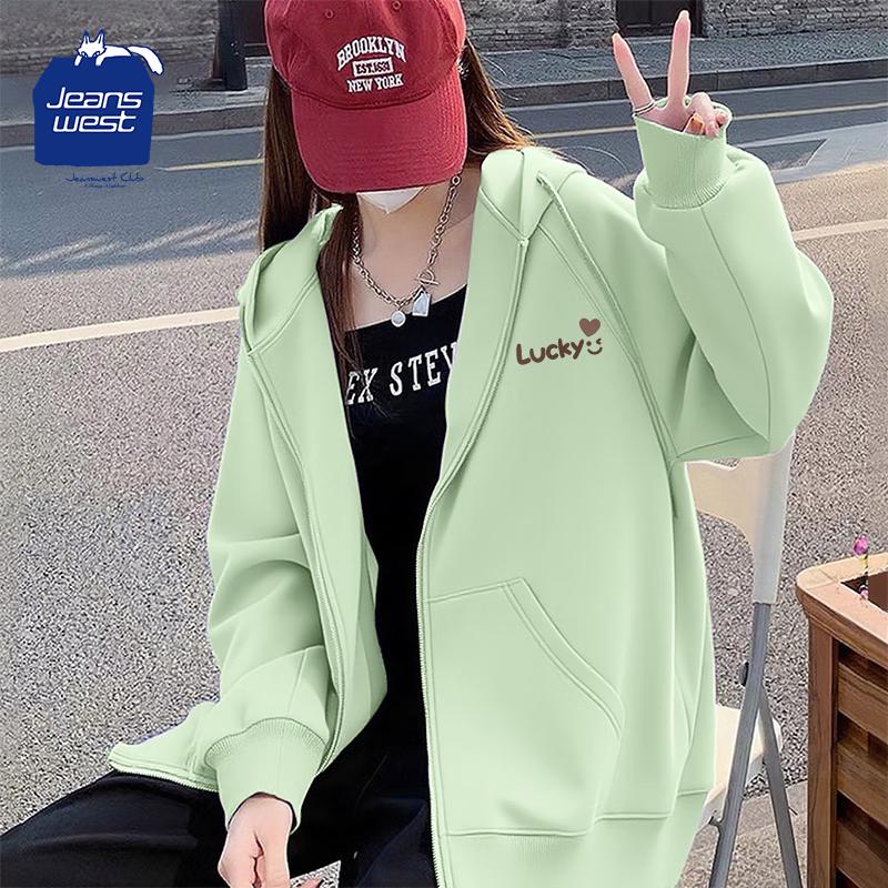 Jeanswest Women's Retro Hooded Loose Sweatshirt