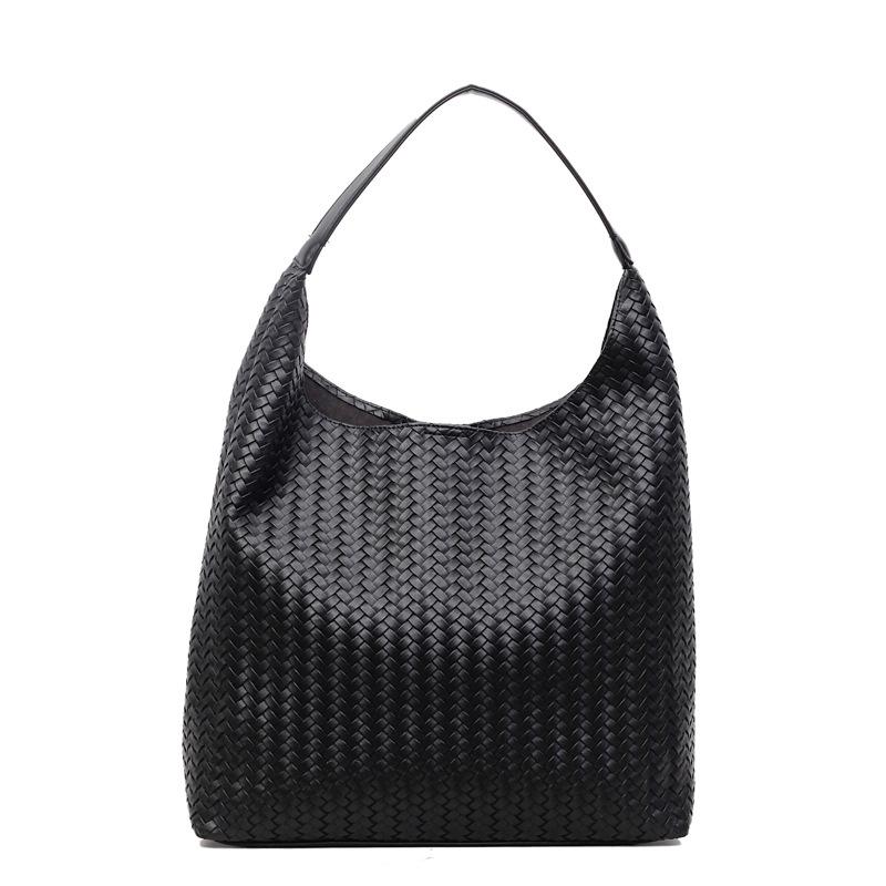 Vintage Lazy Fashion Tote Bag for Women, Korean Commuter Underarm Bag, Woven Pattern Versatile Shoulder Bag