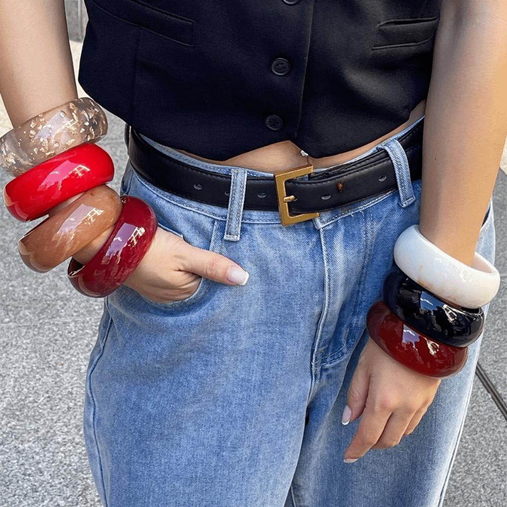 Übertriebene Große Acryl-Armreifen Vintage Geometrische Charm-Armbänder Schmuck Geschenk