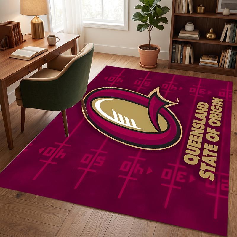 Queensland Maroons (1) Office Rug Elegant Floor Rug for Office Living Room Bedroom and Indoor Home Spaces