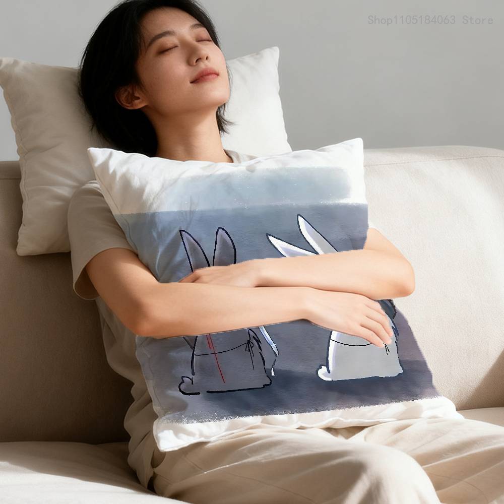 Mo Dao Zu Shi Pillow Case Print Polyester Fiber 40X40 Cm Home Sofa Throw Cushion Cover Decoration