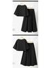 2026 Spring/Summer Women's Solid Color Short Sleeve Casual Loose Trousers Two-Piece Set