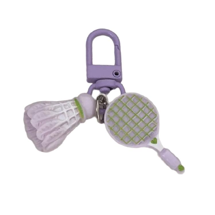 Spielerisches schlägerförmiges Schlüsselanhänger-Anhänger-Harz-Kunststoff-Charm Multifunktionales Zubehör Inspirierendes Geschenk für Sportliebhaber