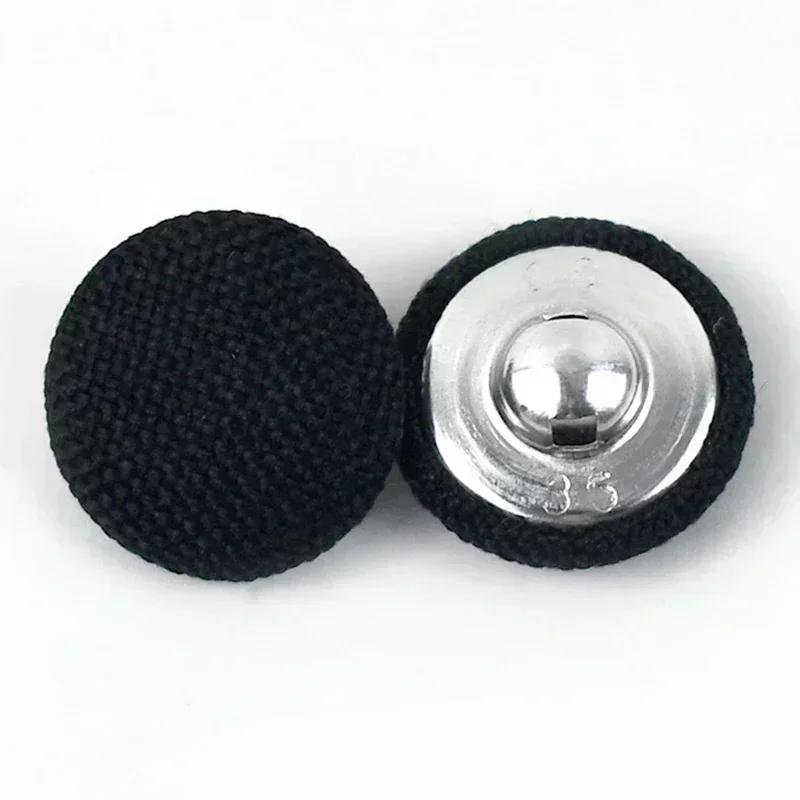 30Pcs Meetee 15-30mm Colorful Cloth Covered Button Linen Fabric Round Metal Shank Buttons DIY Clothing Home Sewing Accessories