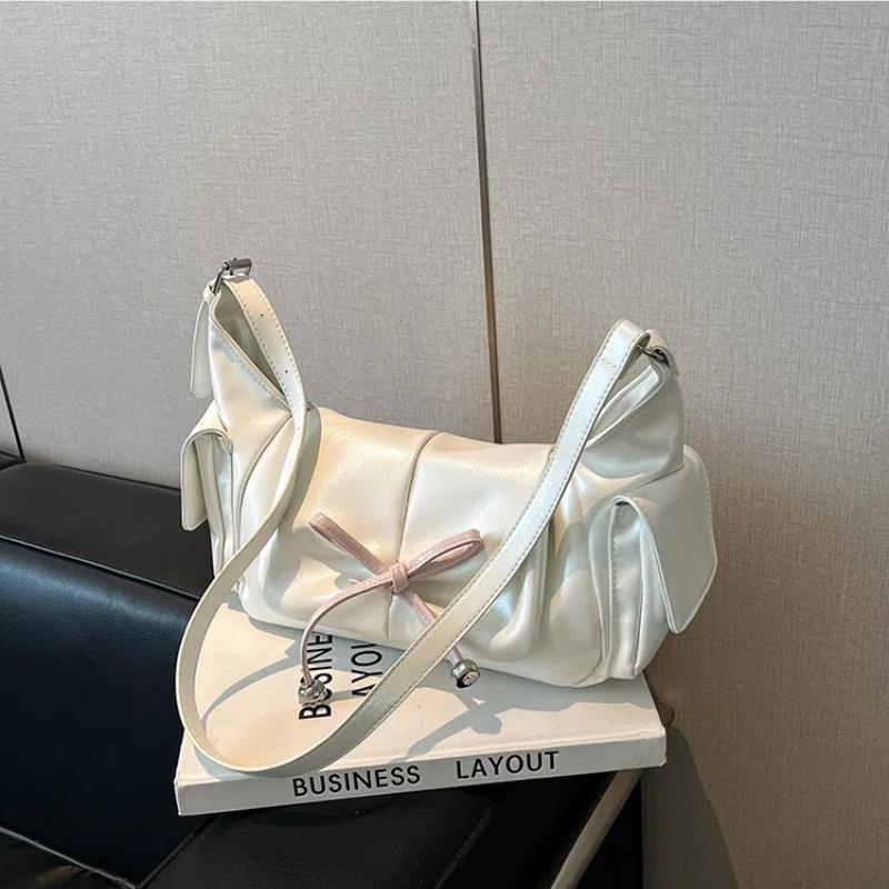 Fashion Women Crossbody Shoulder Bag Bowknot Backpack Large Capacity Outing Beach Bag Totes Bag Casual Underarm Bag Commuting Bag