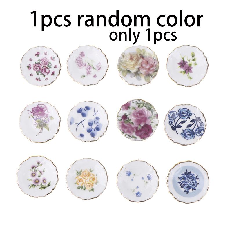 

Dollhouse Mini Ceramic Serving Plate Kitchenware Model Doll House Kitchen Ceramic Plate Decorations Accessories