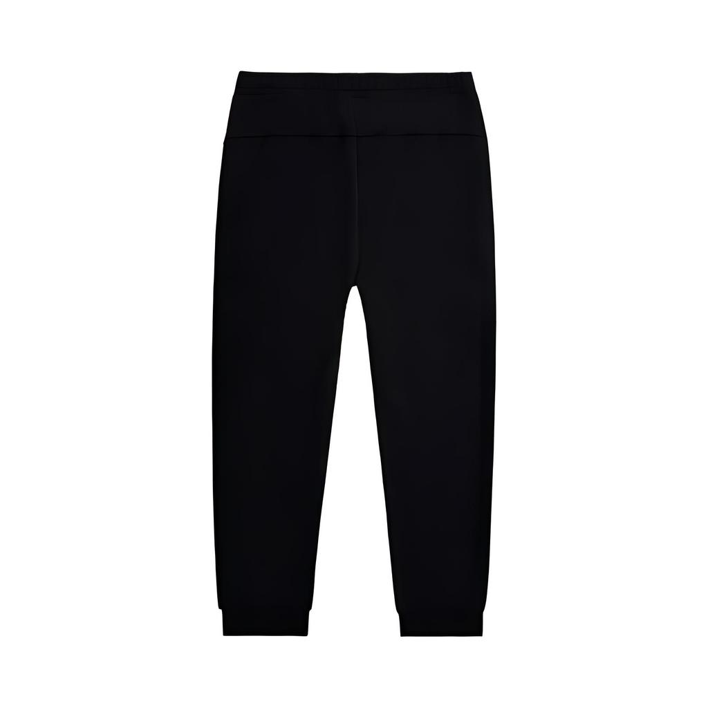 Li-Ning Elastic Solid Color Loose Fit Cuffed Training Running Knit Pants Men Bottoms Black AKLUE31-1