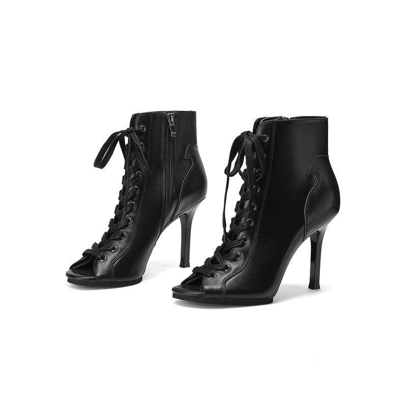 Platform Dance Heels 9.5cm Super Stable Back PU leather or Real Letaher Salsa Latin Dance Shoes For Women
