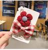 Pretty Hair Accessories for Baby Girls 5 PCS Mini Hair Clips Set Sweet Candy Color Bow Flower Fabric Side Clips