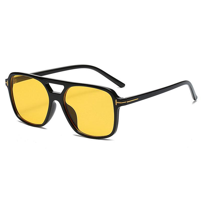 New European/American T-shaped Retro Pilot Double-Bridge High-End UV Protection Sunglasses