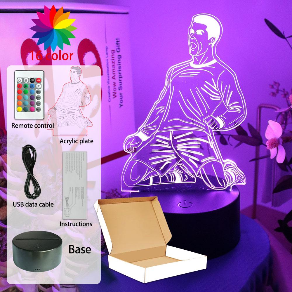 Football Player Night Light Touch Remote Control RGB LED Lamp Bedroom Decorate Novelty Creative Sports Theme Gift Boys Kids Fans