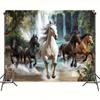 Printed Horse Tapestry Waterfall Wall Hanging Boho Home Decor Living Room Bedroom Aesthetic Blanket