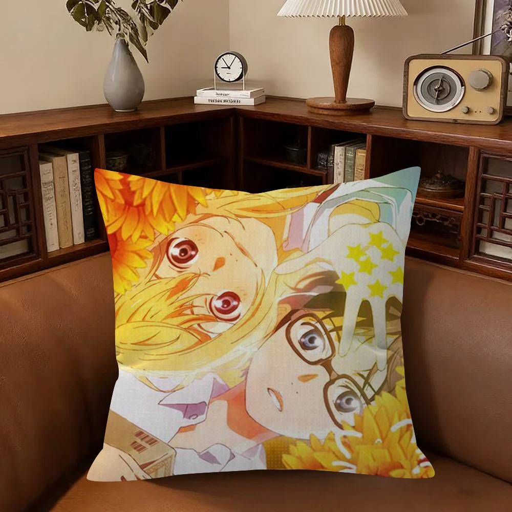 Anime Your Lie in AApril Movie  Pillow Anime Pillow Sofa Bed Head Pillow Cover Cushion Cover Fashion
