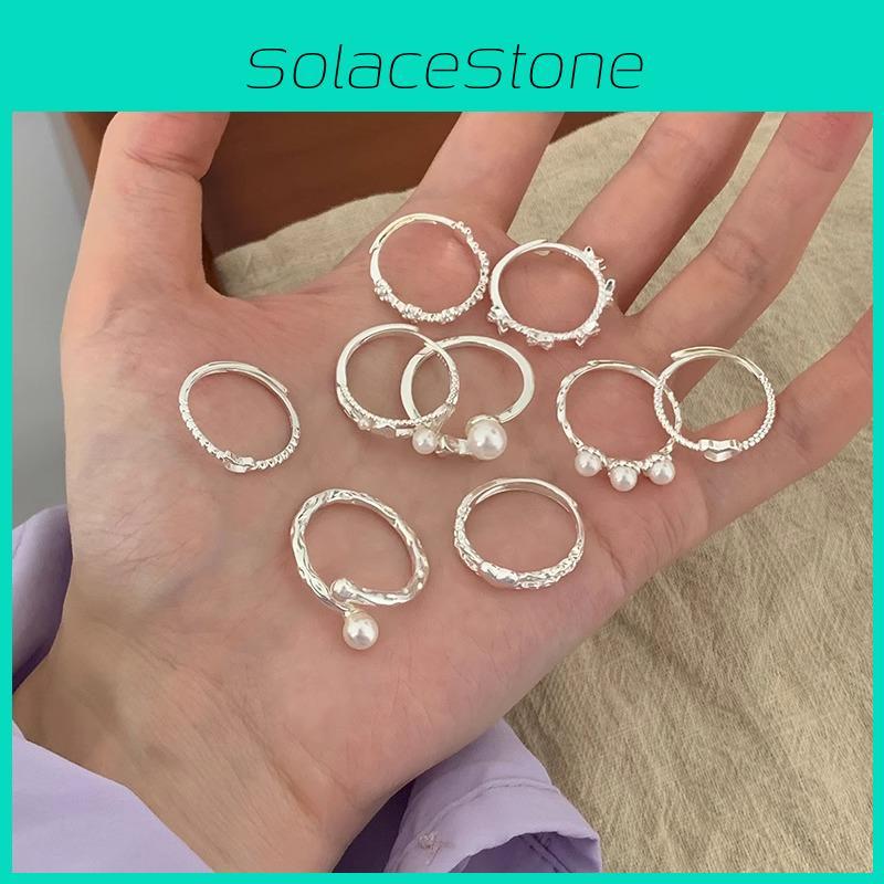 Copper Highend Stylish Love Pearl Ring For Women With Unique Geometric Shapes And Colors