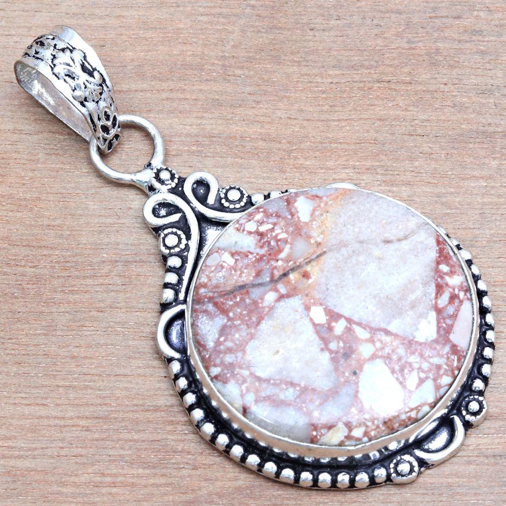Pendant Wild Horse Jasper Gemstone Gift For Her Silver Jewelry 2.25"
