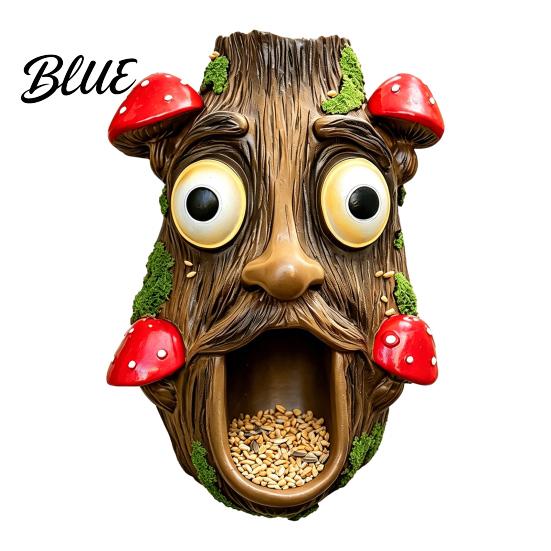 Fence Mount Bird Feeder Tree Face Feeder Funny Garden Sculpture Decorative Outdoor for Trees Fences Posts Walls Hanging