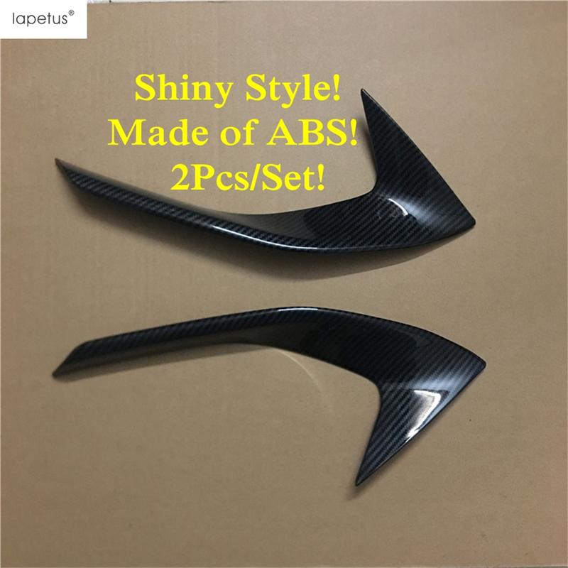 Front Fog Lights Lamp Eyelid Eyebrow Strip Cover Trim ABS Chrome  / Carbon Fiber Accessories For Peugeot 3008 3008GT 2017 -