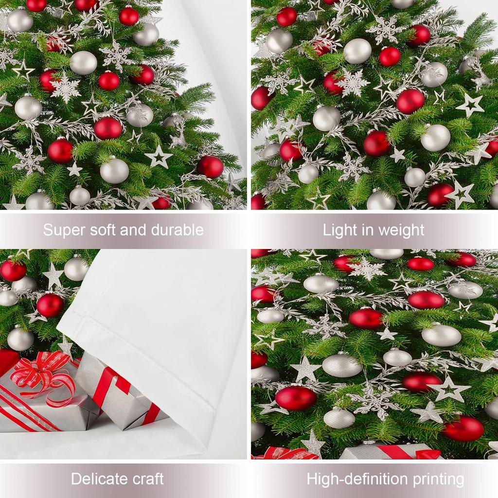 Christmas Wall Tapestry, Tree Wall Hanging Large Tapestry Decoration Polyester Fiber White Hem Around for Dorm Room Bedroom