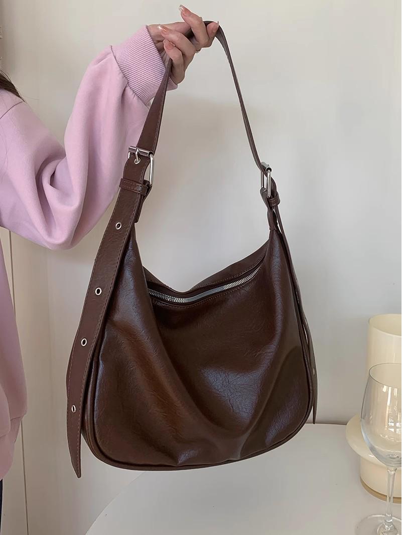 2026 Retro Fashion Women s Large-Capacity Shoulder Tote Bag кофейный