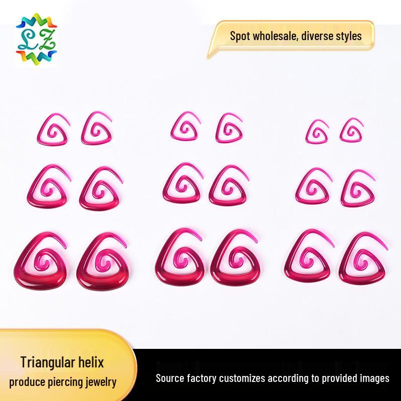 Acrylic Heart & Triangle Ear Plugs – Colorful Piercing Jewelry In Multiple Sizes
