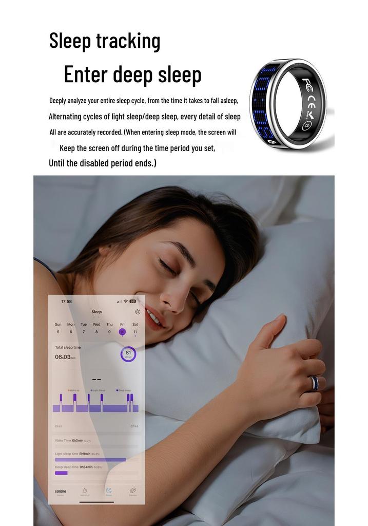 Multifunctional Bluetooth Smart Ring: Heart Rate, Blood Oxygen, Sleep Monitoring, Short Videos, Photos