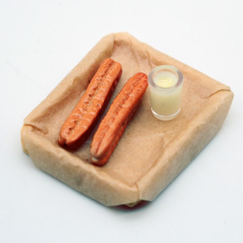 

Dollhouse Miniature Ornaments Toy Soy Milk And Fried Dough Sticks Set Model Dollhouse Kitchen Accessories Pretend Play Toy Gifts